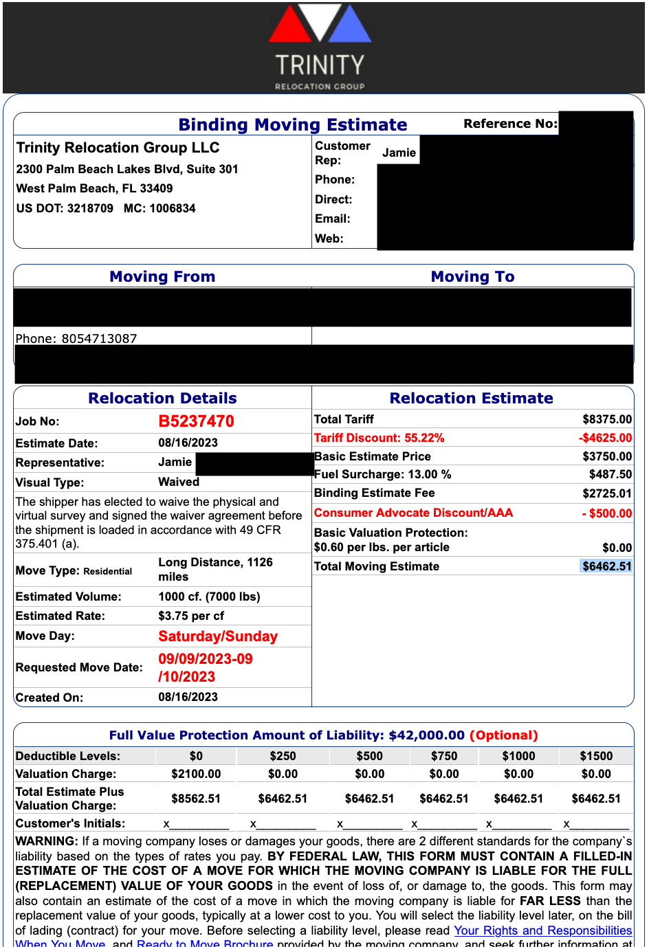 Trinity Relocation Group - IL-TX